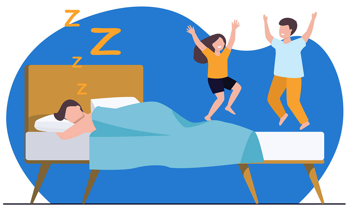 Couple sleeping on a mattress